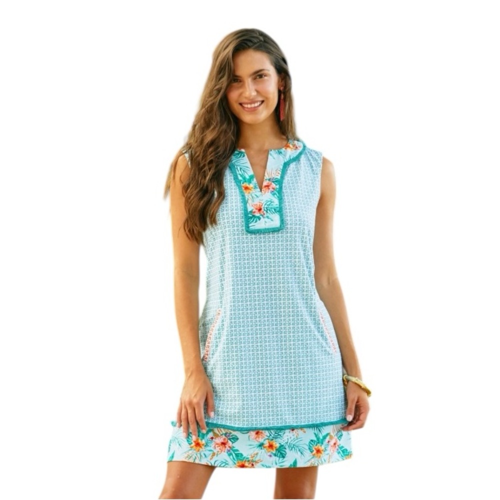 Cabana Life Cayman Sleeveless Fringe Tunic Dress size XS